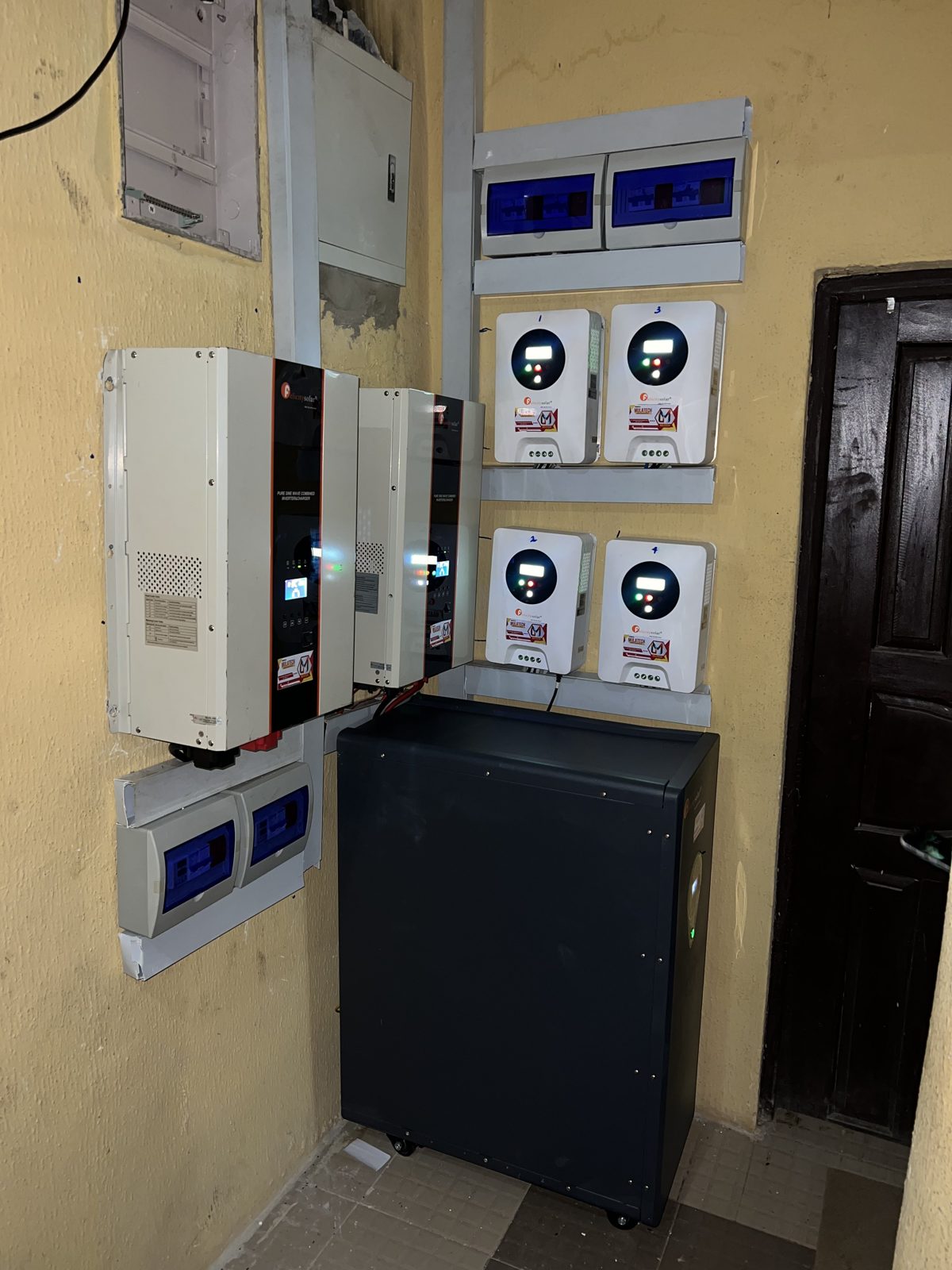 High-capacity inverter and battery installation, Nigeria