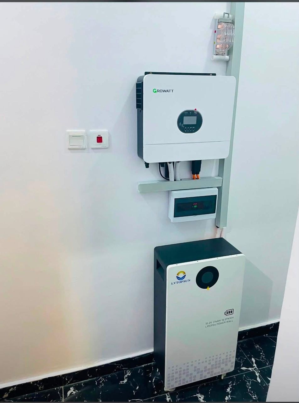 Growatt inverter and LVTopsun battery installation, Nigeria